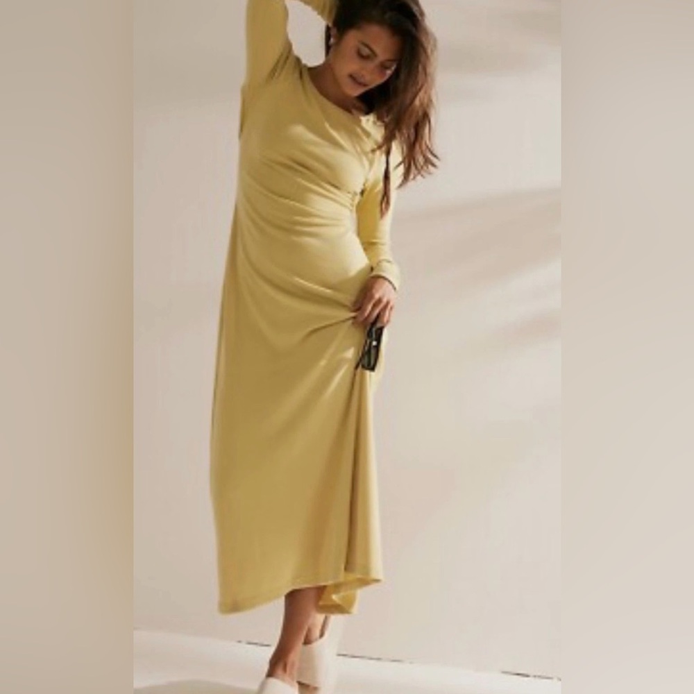 Free People Beach Aubre Open-Back Essential Maxi Dress- Dried Moss - Picture 4 of 9